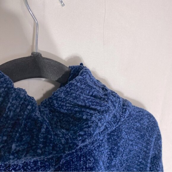 5/$25 Buffalo David Bitton Blue Chenille Cowl Neck Sweater S - Picture 10 of 15